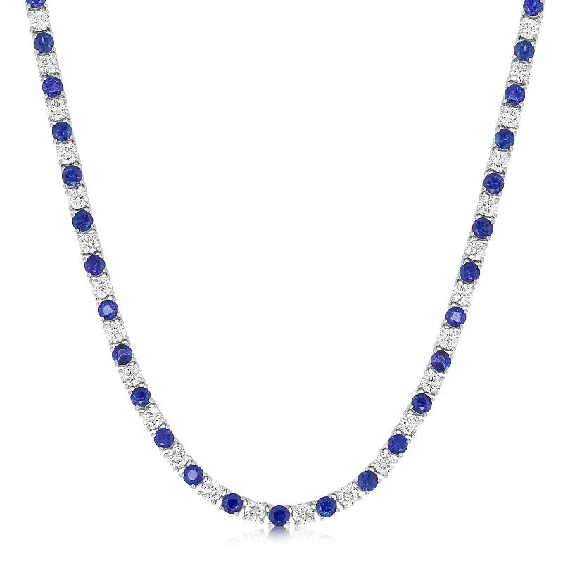 Sapphire & Diamond Tennis Necklace