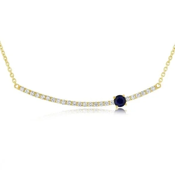 Sapphire and Diamond Bar Necklace