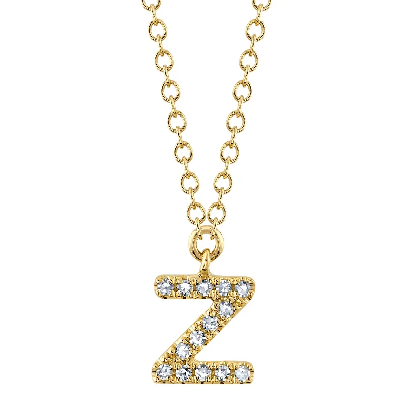 0.04CT 14K Y/G DIAMOND NECKLACE - INITIAL Z