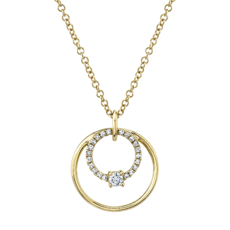 0.11CT 14K Y/G DIAMOND CIRCLE NECKLACE