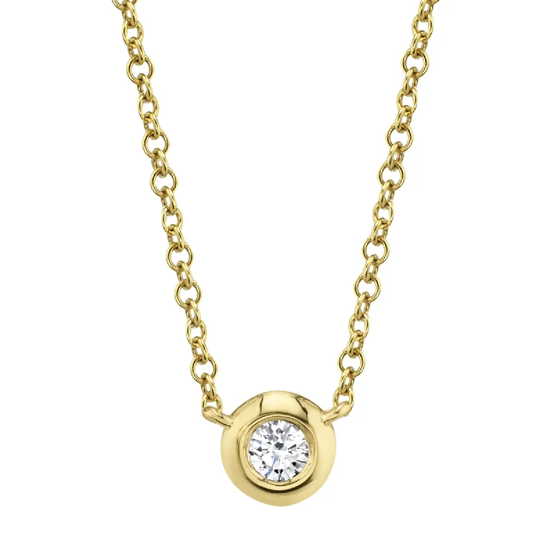 0.10CT 14K Y/G DIAMOND BEZEL NECKLACE