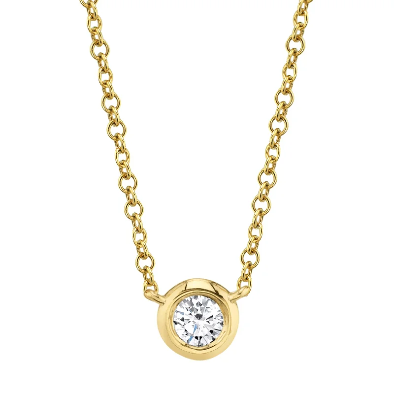 0.20CT 14K Y/G DIAMOND BEZEL NECKLACE