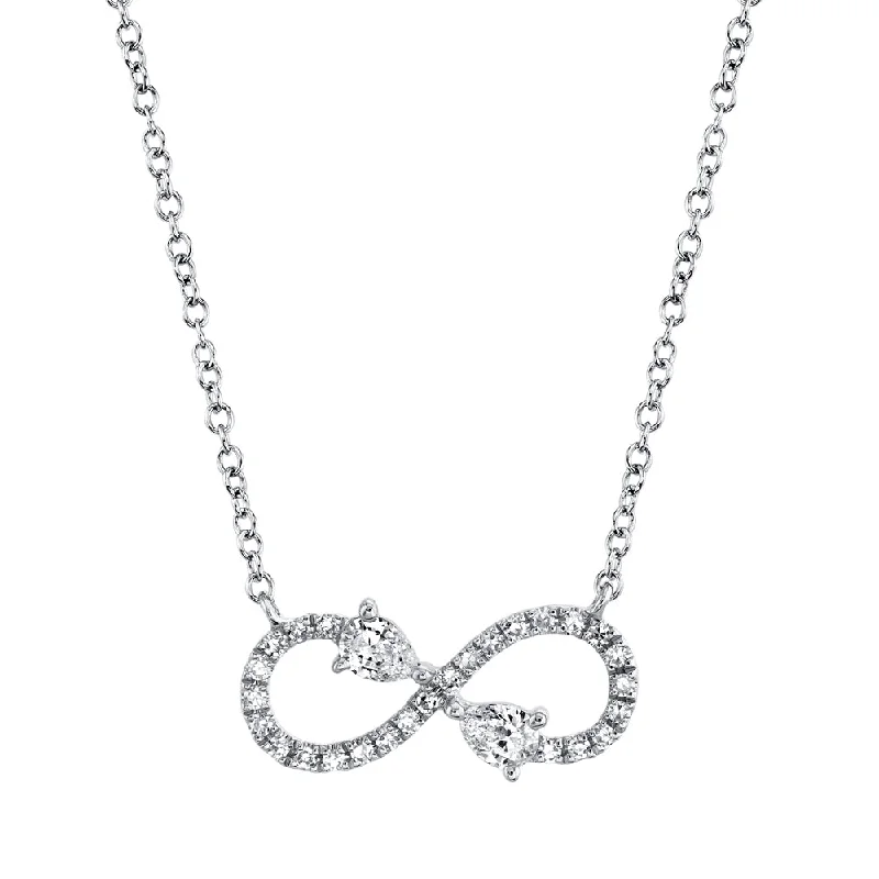 0.22CT 14K W/G DIAMOND INFINITY NECKLACE