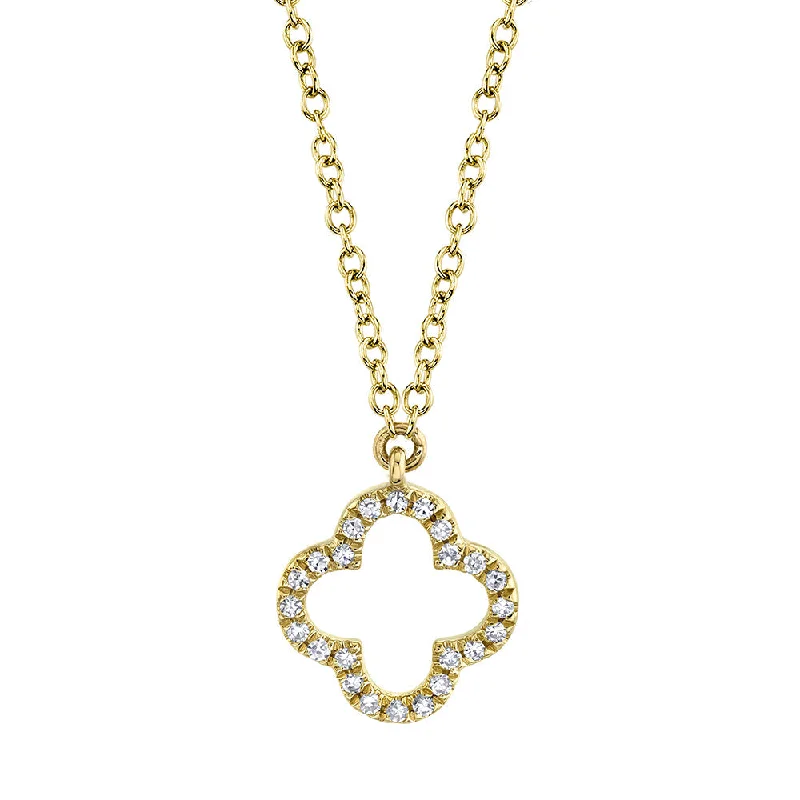 0.08CT 14K Y/G DIAMOND CLOVER NECKLACE