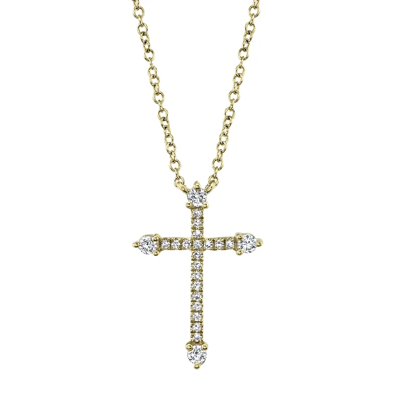 0.17CT 14K Y/G DIAMOND CROSS NECKLACE