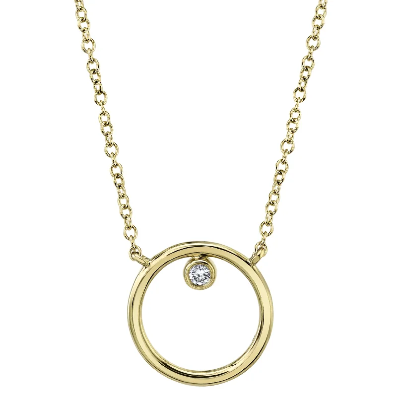 0.03CT 14K Y/G DIAMOND CIRCLE NECKLACE