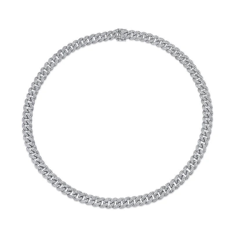 11.53CT 14K W/G DIAMOND PAVE LINK NECKLACE