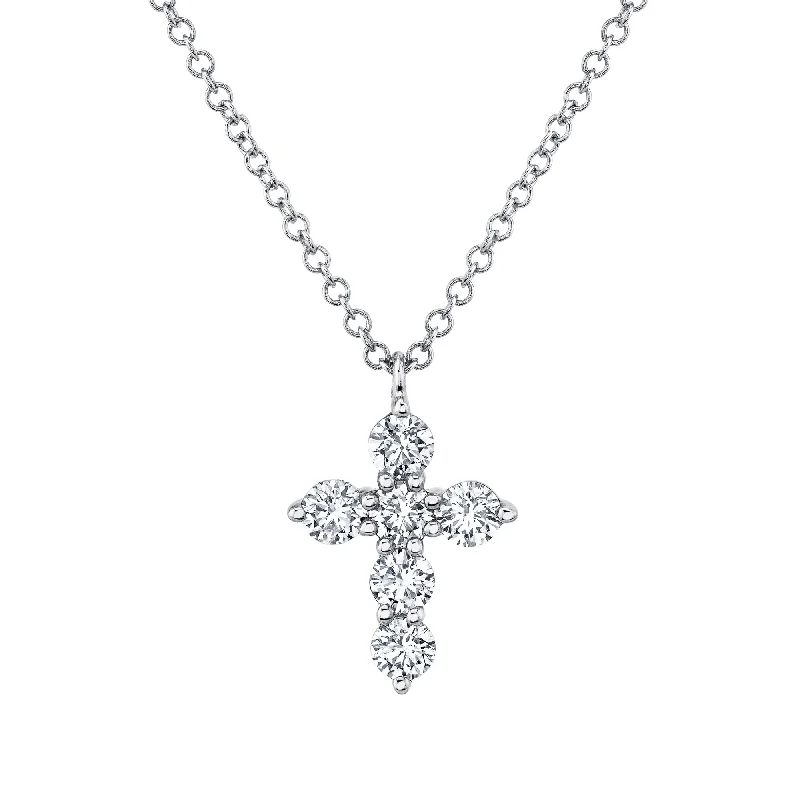 0.50CT 14K W/G DIAMOND CROSS NECKLACE