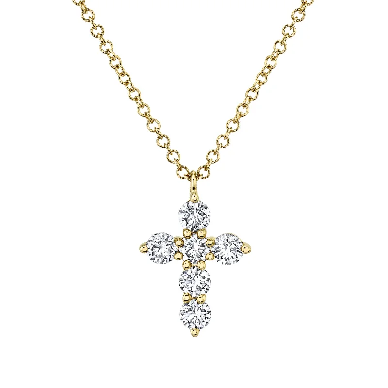 0.50CT 14K Y/G DIAMOND CROSS NECKLACE