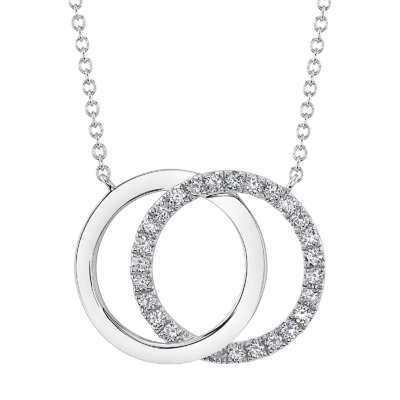 0.31CT 14K W/G DIAMOND LOVE KNOT CIRCLE NECKLACE