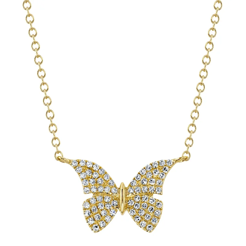 0.15CT 14K Y/G DIAMOND BUTTERFLY NECKLACE