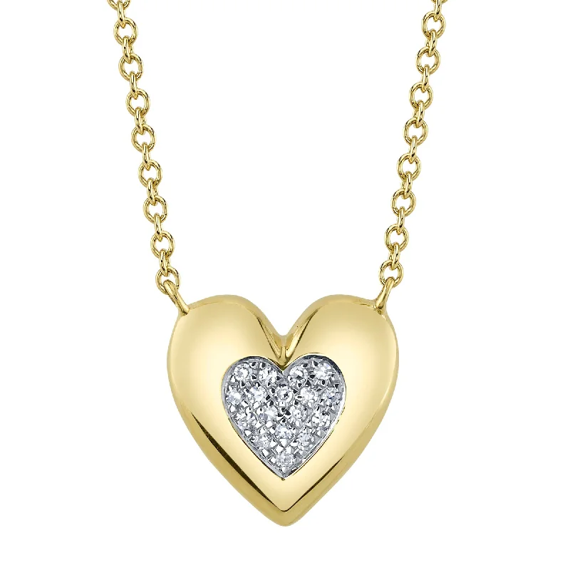 0.04CT 14K Y/G DIAMOND HEART NECKLACE