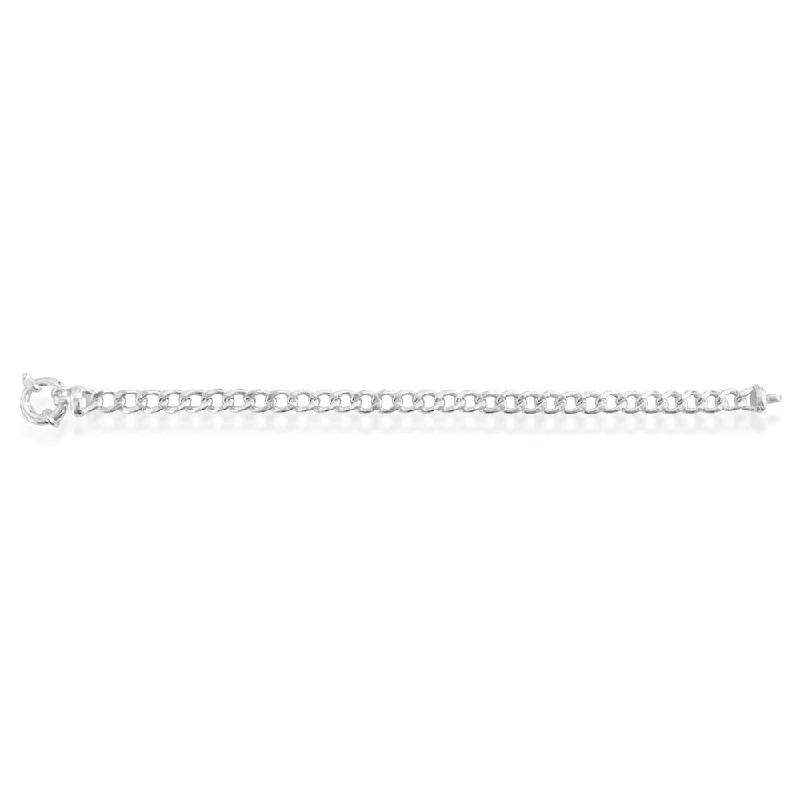 Sterling Silver 19.5cm Curb Boltring Bracelet