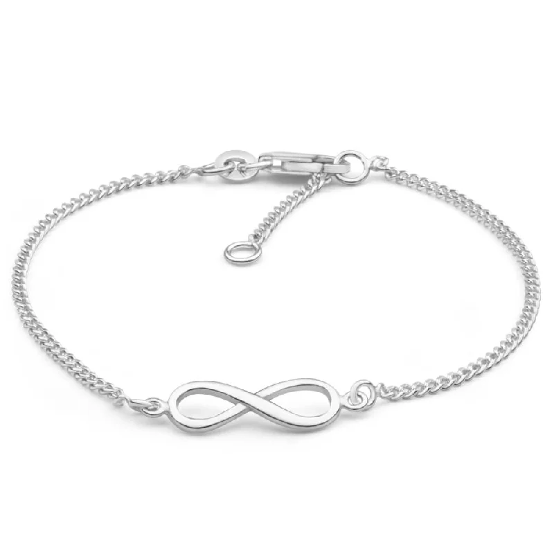 Sterling Silver Fancy Infinity Bracelet 19cm