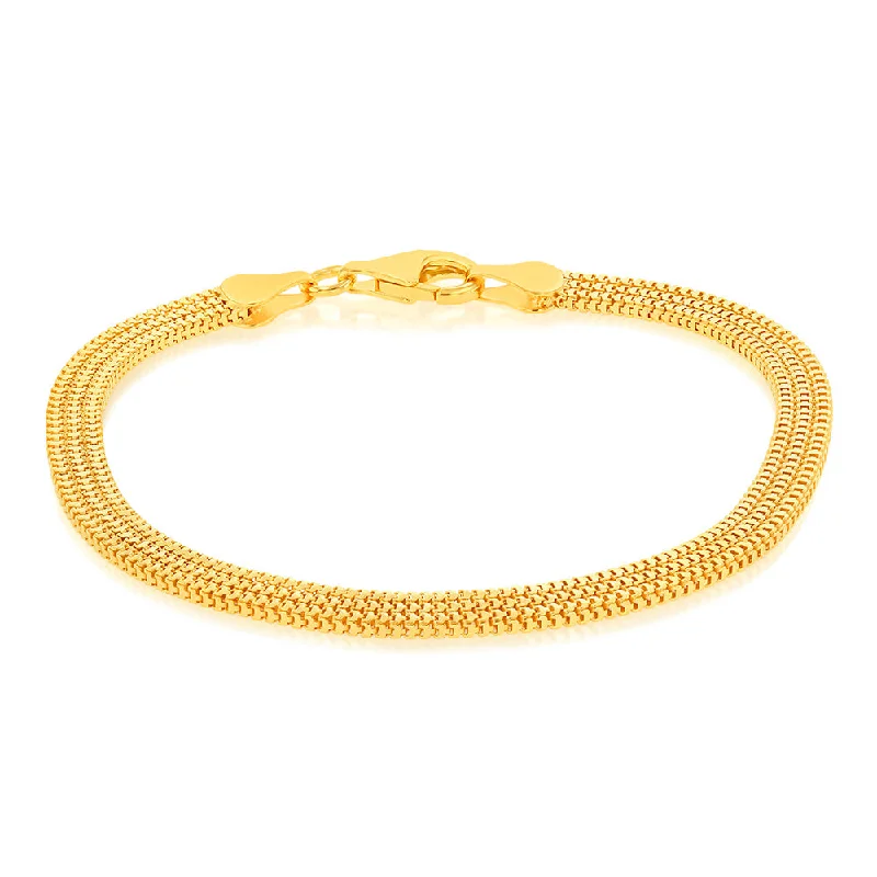 Sterling Silver Gold Plated Etrusca 19cm Bracelet