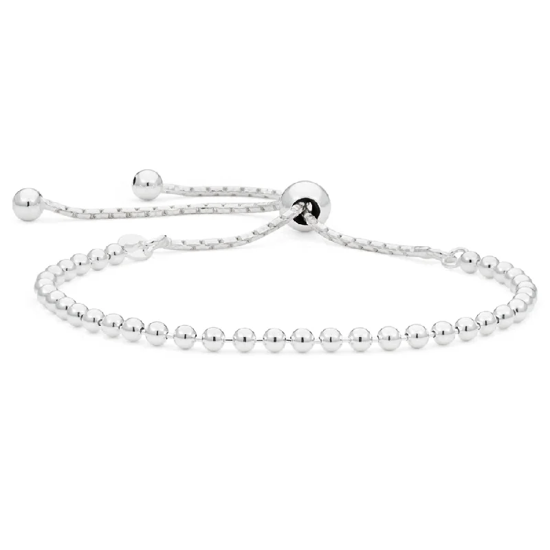 Sterling Silver Mini Beads Adjustable Friendship Bracelet