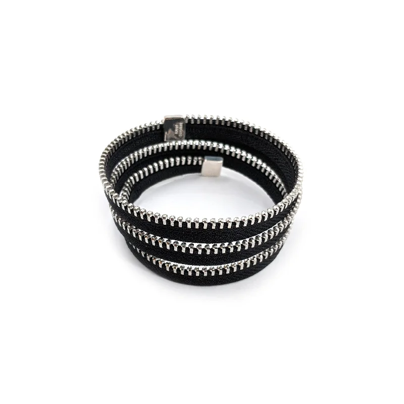 Thin Three Coil Bracelet, Silver