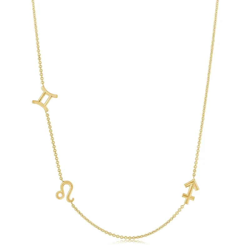 Three Charm Zodiac Station Necklace