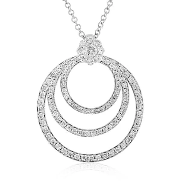 Triple Circle Diamond Pendant Necklace